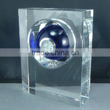 Crystal Desk Clock with Blue Ball