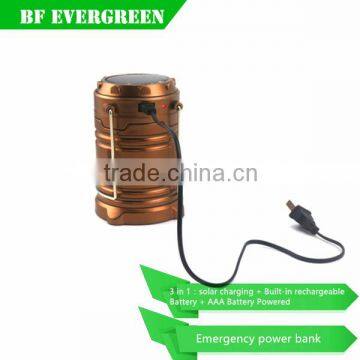 Solar Rechargeable LED Camping Lantern Portable Outdoor Survival Lamp