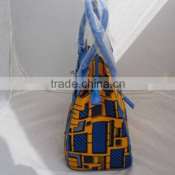 High Quality PU Mix Africa Wax Fabric Lady Bags Wholesale photo-4