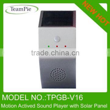 MP3 Recording Motion Sensor Voice Speaker with solar panel