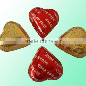 Individual aluminum foil wrapped chocolate hearts FDA certificate