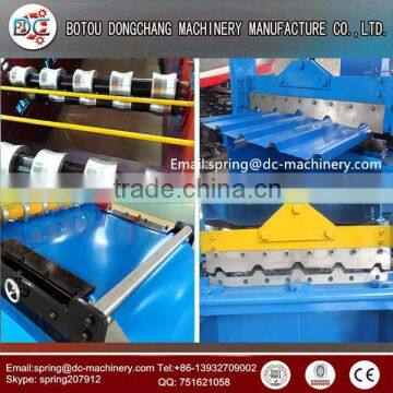 High Speed Hydraulic Motor Drive Color Steel Trapezoid Roof Roll Forming Machine photo-2