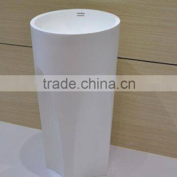 Italian Site Classic Acrylic Solid Surface Cabinet Bathroom Pedestal Wash Basins,,Artificial Stone Freestanding Washing Basin photo-4