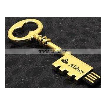 Gold and silver Good looking key shape usb stick 2gb factory/manufacturer/wholeseller in Shenzhen