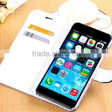 Classic Mix-color Cloth Material Case For IPhone 6s Luxury Stand With Card Slot