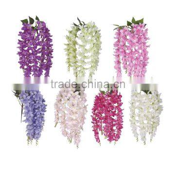 Wedding stage backdrop decoration with artificial wisteria flower