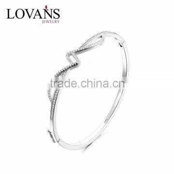 925 Sterling Silver Bangle Bracelet Bangle Stand Designs High Quality Jewelry Sbg384W