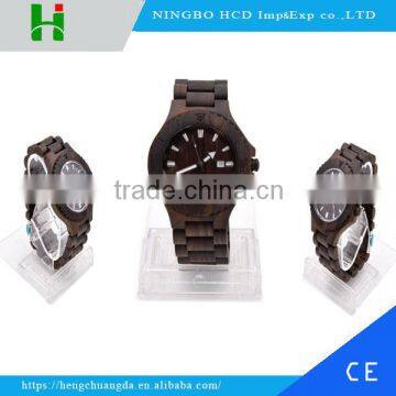 Hot selling japan movement quartz wood watch