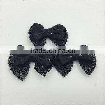 Excellent Quality Hot Selling Black Mesh Organza Ribbon Bow