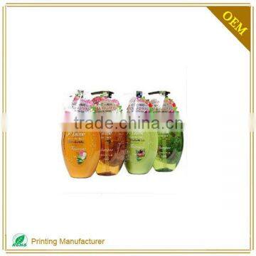Custom waterproof clear adhesive shampoo label sticker for plastic