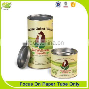 Customized 4 color printing paper food boxes with tin lid