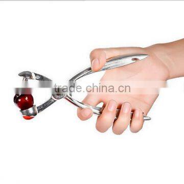 Stainless Steel Cherry Pitter Olives Pits Stoner Removal Core Easy Squeeze Grip Kitchen Tool