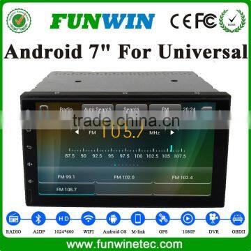 Funwin 7" Android 4.4.2 car multimedia system 2 din car navigation system radio gps playstore for Universal