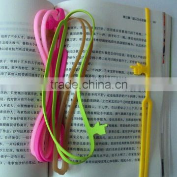 High Quality Silicone Elastic Band Fancy Bookmark, Custom Book Mark