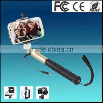 strong Extendable Cheap Handheld selfie stick aux