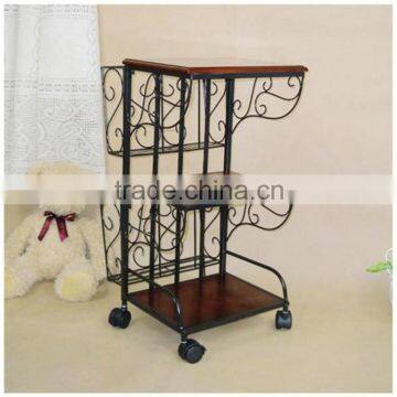 Continental Iron Magazine newspaper rack Newspaper rack display three mobile storage shelf newspaper rack Floor