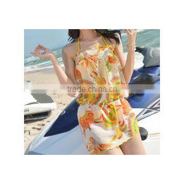 BSC095 Hot Pretty Women One Piece Printing Skirt Bikini Swimwear photo-2