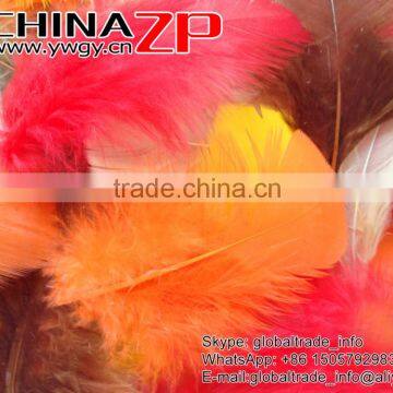 ZPDECOR Wholesale Plumage Bulk Dyed Mix Colors Turkey Flat T-Base Body Feathers photo-3