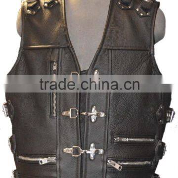 2015 New Leather Motorbike Vest