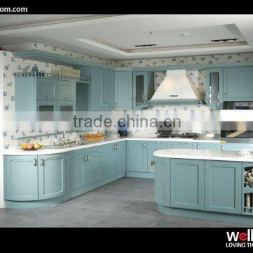 Hot sell Light Blue Solid Wood Kitchen Cabinet