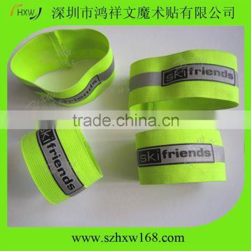 50*340mm custom logo printed elastic reflective safety leg band