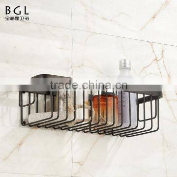 Wall Mounted Bathroom Accessories ORB Finishing Brass Storage Basket photo-3