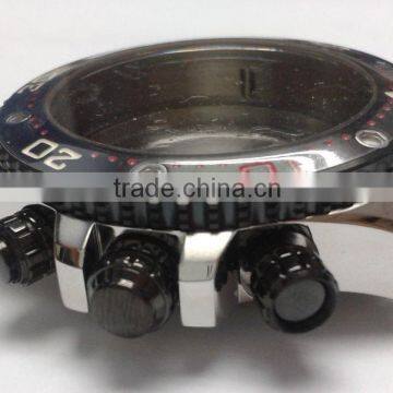 Wrist Watch Case Parts Watch Case Waterproof Chronograph Black 45mm Watch Stainless Steel Case photo-2