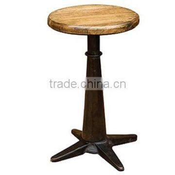 Industrial Bar stool, Metal woos Cast Iron Stool