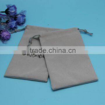 Designer hot sell grey velvet fabric drawstring jewelry bags