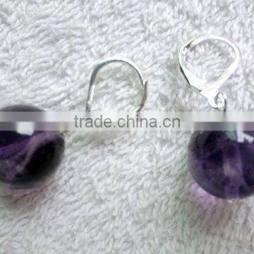 Natural rainbow fluorite beaded earrings