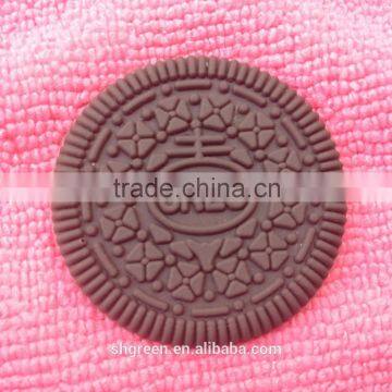 Cookies design embossed PVC rubber patch,brand logo rubber souvenir gift