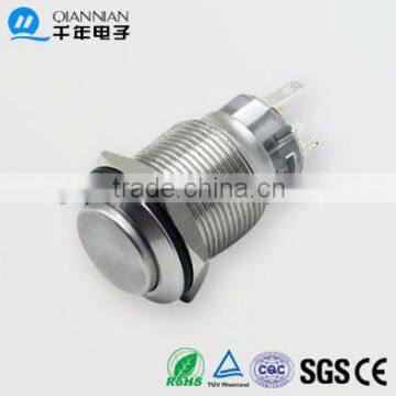 QN19-S6 19mm Momentary|Latching Elevated Head Pin terminal Waterproof metal push button switch