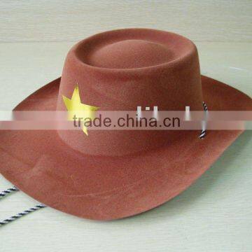 Plastic Cowboy Hat With Velvet