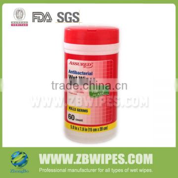 60CT OEM Custom Antiseptic Wet Tissue in Barrel