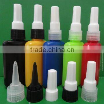 25ml plastic LDPE anaerobic&UV adhesive blue/red/black glue dropper bottle