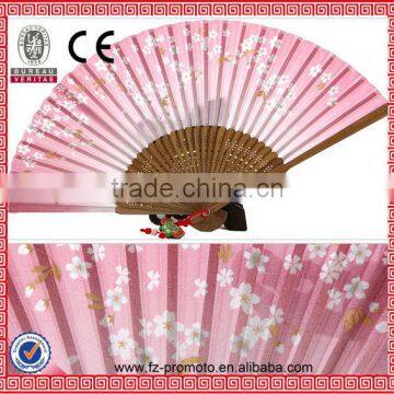 high quality portable silk bamboo hand fan