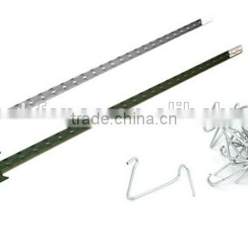 Green color coated 1.24lb iron T-Post with clips