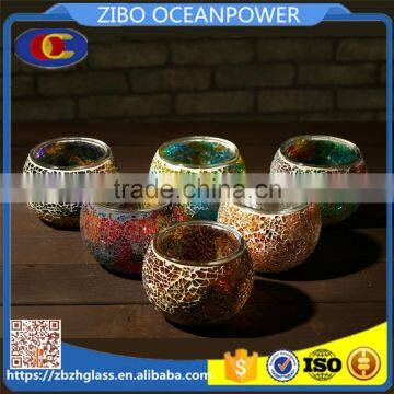 tempering glass mosaic glass candle holder