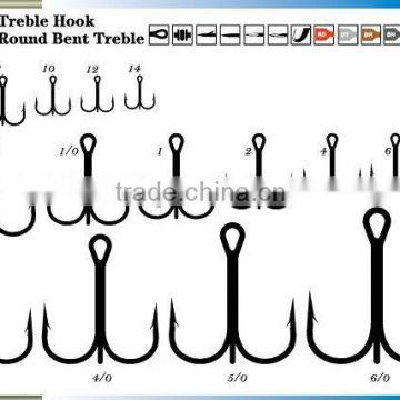 Round Bent Treble wholesale Cheap fishing hooks