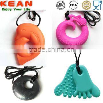 Silicone Pendant With Breakaway Clasps and Amber Teething Necklace for Babies photo-5