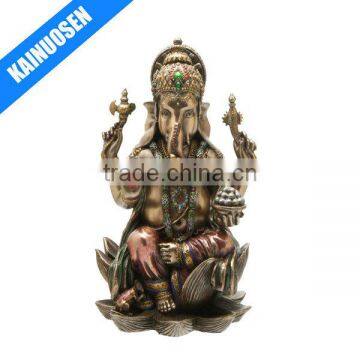 Ganesh (Ganesha) Hindu Elephant God of Success Real Bronze Powder Cast Statue