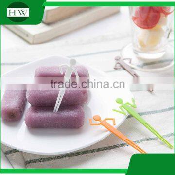 Eco Plastic Tableware Cartoon Person Shaped Fruit Fork Set photo-5