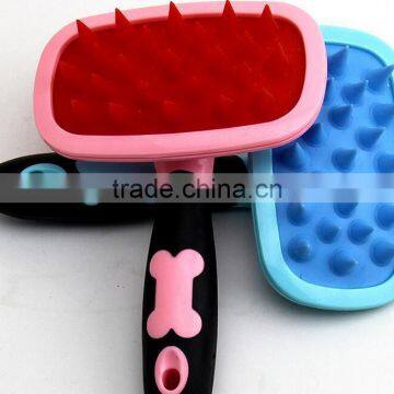 CY108 Pet Comb Mucous Wool Implement Silicone Comb Cat and Dog Fur Cleaner Pets Hair Comb photo-6