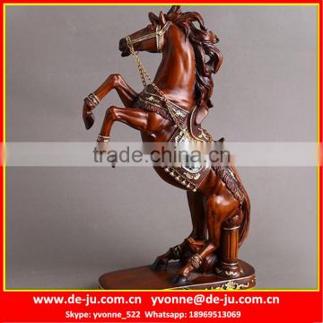 Imitation Wood Color Brass Horse Sculpture