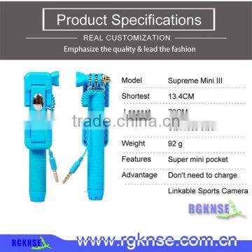 Wholesale foldable mini wired monopod