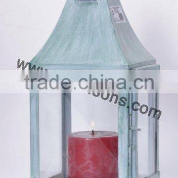 Geometric pierced design decorative led metal candle Lantern