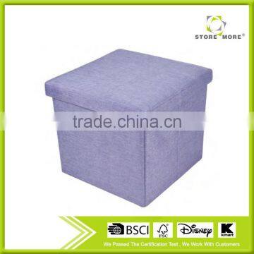 Purple Cube Foldable Seat Foot Rest Stool Seat Storage Ottoman