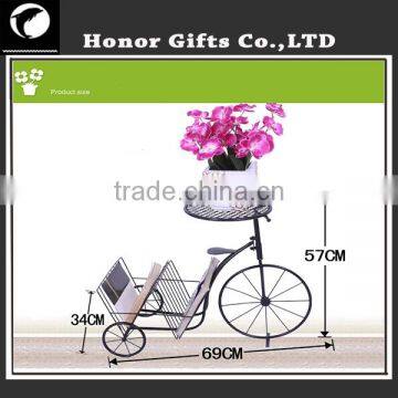 Fashion Design Wrought Iron Bicycle Plant Stand Decoration Bicycle Flower Stand photo-5