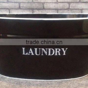 Black Laundry Bucket with White Rim