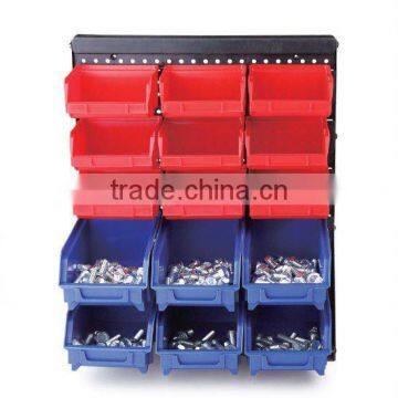 15 plastic storage bin kit, wall mount parts bins,combination boxes(202715)